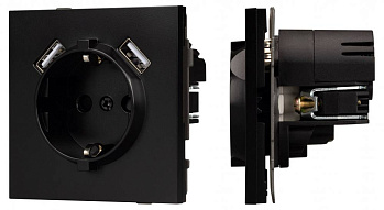 Розетка с заземлением и 2хUSB type A, без рамки Arlight SCT-TENDO 054083 500_191_3096484